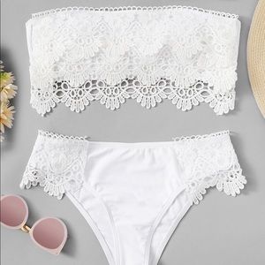 SHEIN white lace bikini swimsuit